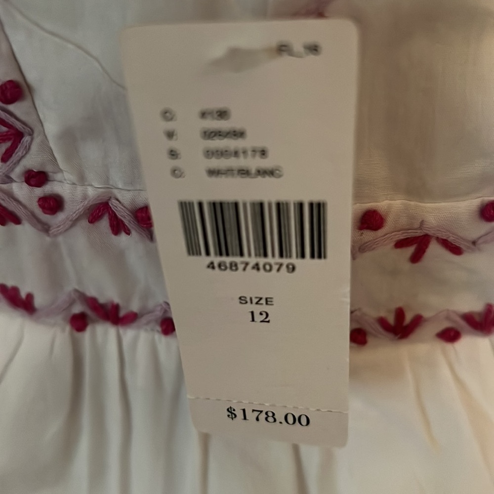 Anthropologie Akemi +Kin Selina dress. White cotton, sz 12, NWT - Picture 4 of 6